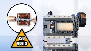 Homemade Lego Motor vs 120 Volts [upl. by Llerrehs]