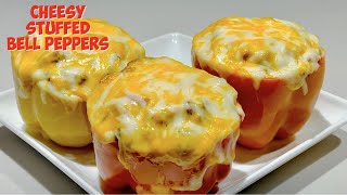 HOMEMADE CHEESY STUFFED BELL PEPPERS  PERLYDEE  ZATARAINS RED BEANS amp RICE [upl. by Franckot]