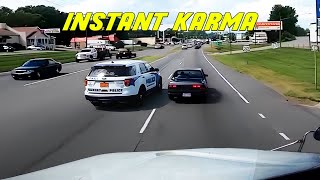 MAN BRAKE CHECKS TRUCK IN FRONT OF A COP  A Day in the Life of a Trucker [upl. by Seroled226]