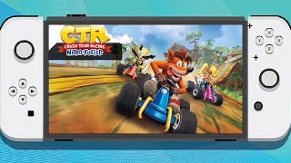 Switch Oled Crash Team Racing NT Homebrew OC vs Stock OC Portable Mode [upl. by Fernandina209]