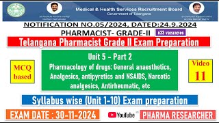 Telangana Pharmacist GradeII exam Preparation II Unit 5  part 2 II Unit 110 exam preparation [upl. by Hgielrak62]