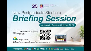 New PG Students Briefing Session Semester October 2024 [upl. by Eednas]