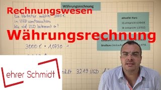 Währungsrechnung  Umrechnung EUR  USD  Rechnungswesen  Lehrerschmidt [upl. by Lytle]