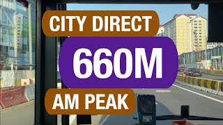 SBS Transit City Direct 660M Morning Peak  Bus Service Route Visual [upl. by Eymaj57]