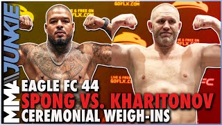 Eagle FC 44 Tyrone Spong vs Sergei Kharitonov ceremonial weighins [upl. by Aicargatla]