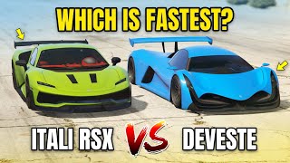 GTA ONLINE  ITALI RSX VS DEVESTE EIGHT WHICH IS FASTEST [upl. by Eikcin]