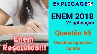 ENEM 2018 – 2ª Aplicação – Questão 65 Questões Agrícola e Agrária [upl. by Glantz]