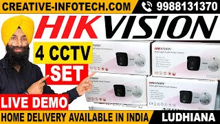 BUY 📞9988131370  HIKVISION 4 CAMERA SET  2MP NIGHT COLOR WITH AUDIO  CREATIVE INFOTECH LUDHIANA [upl. by Randall]