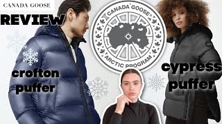 CANADA GOOSE Womens Cypress Puffer and Mens Crofton Puffer Coat Review [upl. by Trainor]