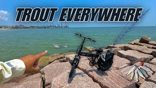 The Galveston Water is INFESTED With Speckled Trout [upl. by Murphy]