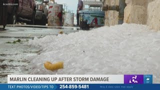 Damaging hail strong winds rip through Marlin [upl. by Hurlbut352]