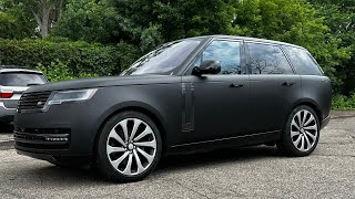 Matte Black Range Rover full wrap [upl. by Acirej]