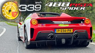 Ferrari 488 Pista  0339 Acceleration TOP SPEED POV amp Sound [upl. by Eilhsa941]