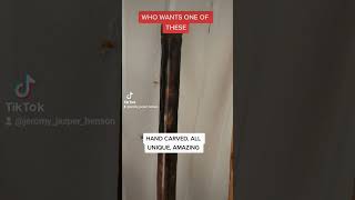 WHO WANTS ONE OF THESE HAND CARVED WALKING STICKS viral foryou fyp youtube walkingsticks wow [upl. by Norbel]