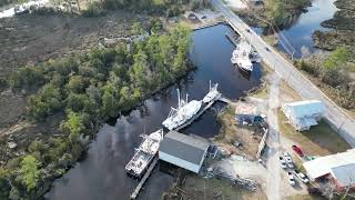 Birds eye view of Joe Himbry Waterfront Park in Bayboro NC  122323 [upl. by Nyrehtak132]