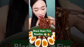 Black Bean Fire Noodles  Spicy Food Challengs  Asmr Mukbang shorts [upl. by Juxon]