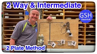 Lighting Circuit 2 Plate Method How to Wire up and Connect 2 Way and Intermediate Switches 3 Way [upl. by Nawat]