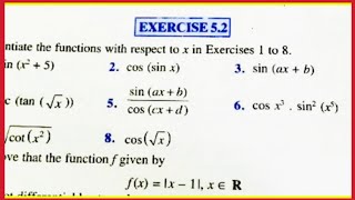 one shot exercise 52 class 12 । chapter 5 । class 12 maths ncert exercise 52 । CBSEUP class 12 । [upl. by Aroz]