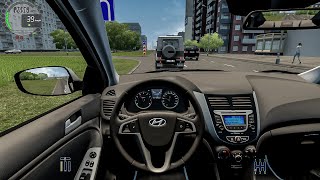 Hyundai Solaris Accent 2012  City Car Driving Steering Wheel  Normal Driving [upl. by Nnairak690]