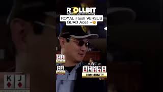 Quad Aces LOSES to Royal Flush🫣 wsop poker casino gambling roulette dana lasvegas vegas [upl. by Aramenta906]