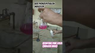 Base test using phenolphthalein indictor  shorts viralshorts chemistryshorts [upl. by Auqenet498]