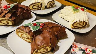 Tronchetti di Natale facili alla portata di tutti con pan di Spagna al cacao e mascarpone [upl. by Ocirederf]