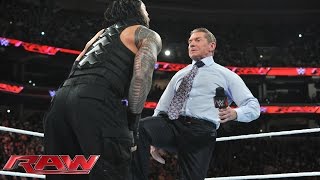 Mr McMahon decides Roman Reigns fate Raw December 14 2015 [upl. by Chader]