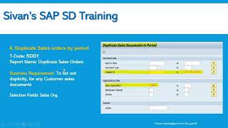 SAP Sales Order Reports Part2  Sivans SAP SD Training [upl. by Eirellav]