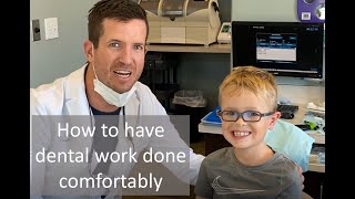 7 year old gets dental fillings comfortably [upl. by Forester]