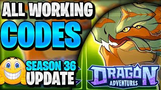 🔥NEW ALL WORKING SEASON 36 UPDATE CODES FOR DRAGON ADVENTURES ROBLOX DRAGON ADVENTURES CODES [upl. by Cilla]