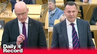 John Swinney attacked over National Care Service in Russell Findlays first FMQs as Tory leader [upl. by Ttennaej442]