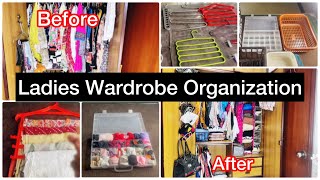 Ladies Wardrobe Organization  Space Saving Closet Organization  Renter Friendly Ideas  WomeniaATF [upl. by Cappella]