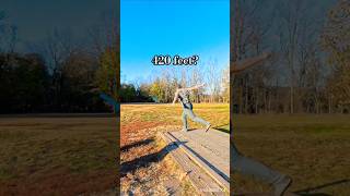 Overthrowing 380foot hole discgolf golf frisbeesport flighttracker [upl. by Carson]