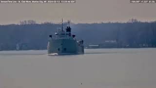 Shipping season is beginning a bit early Alpena upbound on the St Clair river Passing ALG MC amp PH [upl. by Ativad]