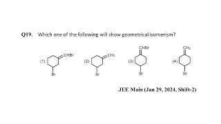 Q19 JEE Main Chemistry PYQ Jan 29 2024 Shift 2  Isomerism  NEON JEE NEET [upl. by Spatz]