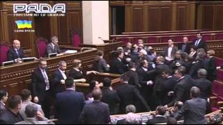 Fistfight Erupts in Ukraine Parliament [upl. by Reltuc]