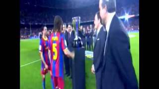 FC Barcelona Winners  Official Handover of League Trophy 1552011 [upl. by Mayda]