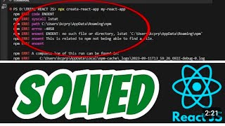 Npx createreactapp not working error in Terminal React JS SOLVED  solution viral [upl. by Ainevul289]