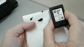 Como colocar tinta no cartucho HP 667 667xl Black onde fica o furo para recarga [upl. by Heffron651]