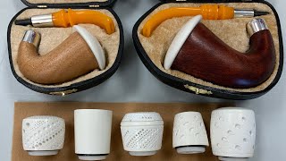 Ahmet Govem  Block Meerschaum Calabash amp 27 Block Meerschaum Falcon Bowls Unboxing [upl. by Otila]