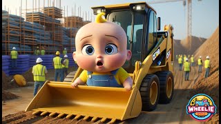 Backhoe Loader Cartoon for Kids amp Babies  Diggers for Children amp Kids [upl. by Kaden187]