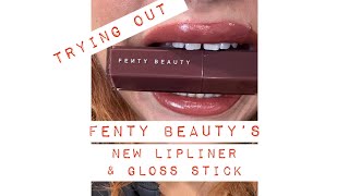 Fenty Beauty’s New Lip liner amp Gloss Bomb Stick Satin Panty amp Hot Chocolit 🔥 fentybeauty [upl. by Saw658]