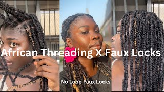 DIY crochetfaux locks with African threading twist [upl. by Ahsima902]