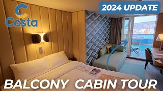 Costa Smeralda Premium Balcony Cabin Tour 🚢 2024 Update cabin 16059 🚢 Costa Cruises [upl. by Nave]