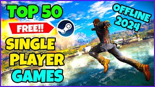 Top 50 FREE Single PlayerOffline Games on Steam 2024 [upl. by Ahsinauq888]