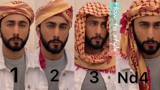 How To wear keffiyeh Amama bandhne ka tarika  4to5 style  majid shah [upl. by Sancha579]