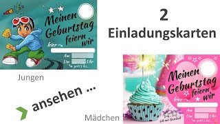 Einladungskarten Kindergeburtstag – Einladungen für Jungen und Mädchen zum Geburtstag schreiben [upl. by Solracnauj]