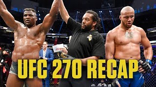 UFC 270 Recap Francis Ngannou beats Ciryl Gane Deiveson Figueiredo reclaims gold  ESPN MMA [upl. by Korman]