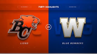 CFL WESTERN DIVISION FINAL HIGHLIGHTS BLUE BOMBERS VS LIONS [upl. by Conover916]