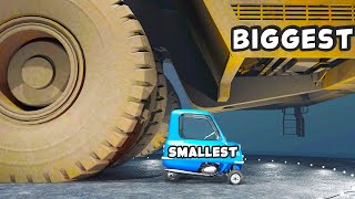 I Crushed The SMALLEST Car Ever With The BIGGEST Ever In BeamNG [upl. by Brackett]